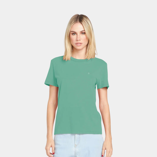 SOLID STONE EMB TEE - sea green