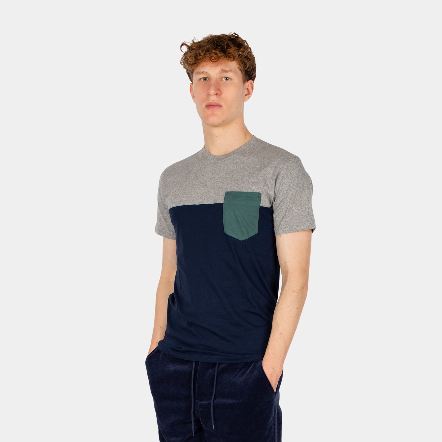 BLOCK POCKET TEE - midnight