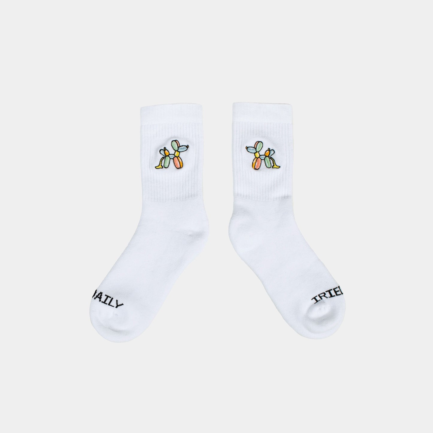 DOG A WHILE SOCKS - white