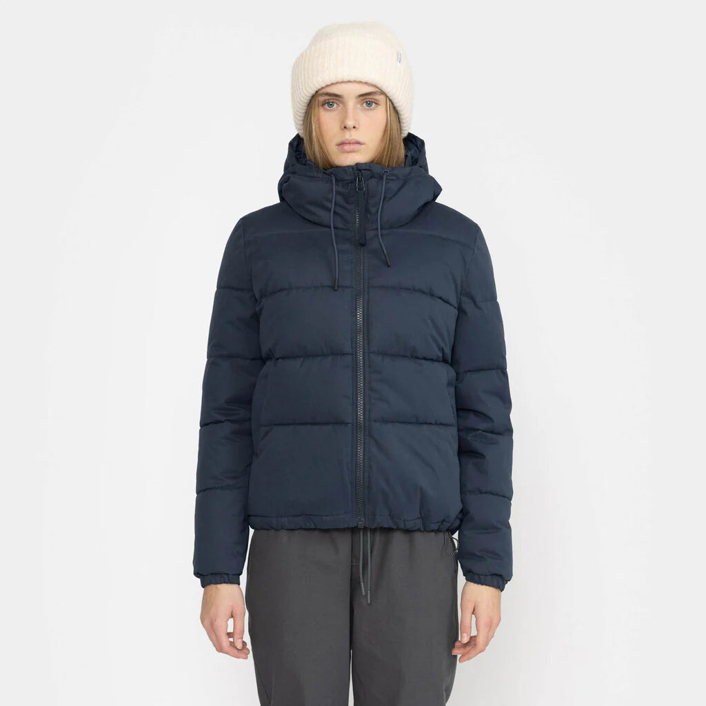 HOODED PUFFER JACKET (77148) - navy