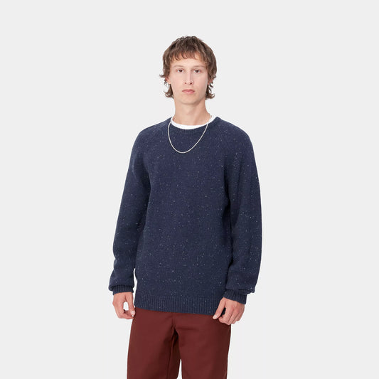 ANGLISTIC SWEATER - speckled air force blue