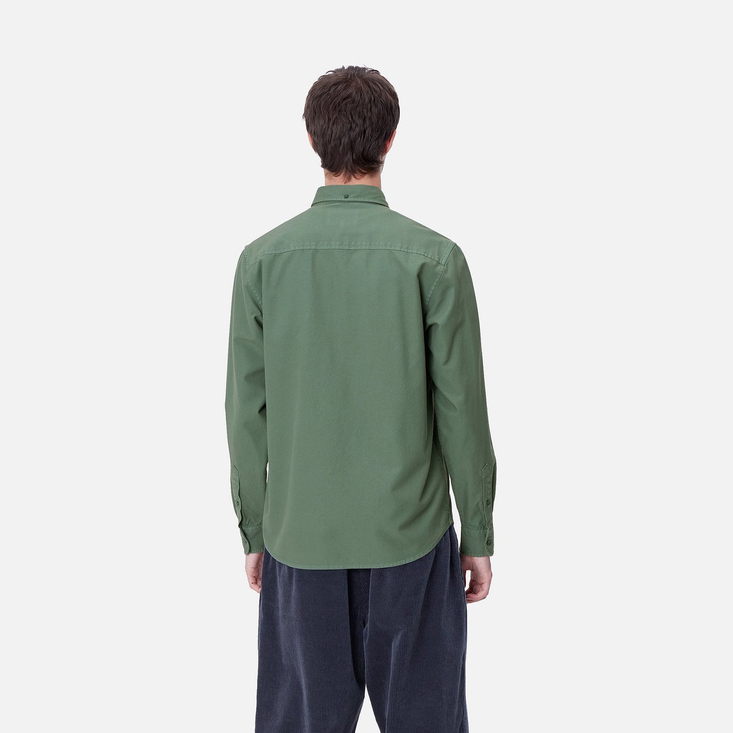 L/S BOLTON SHIRT - duck green garment dyed