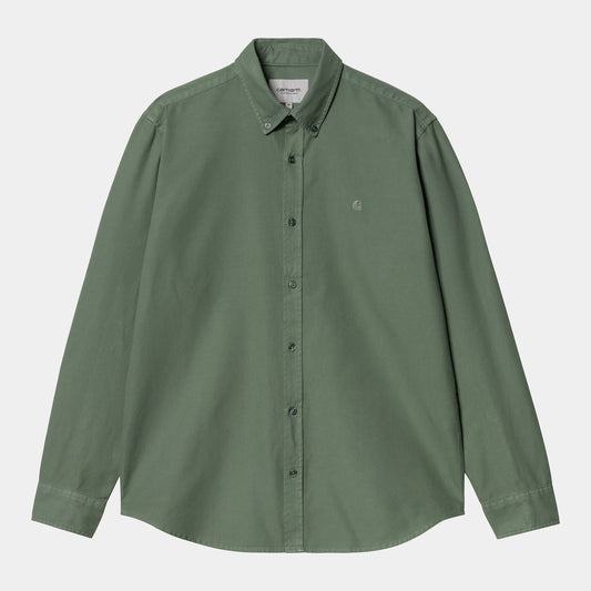 L/S BOLTON SHIRT - duck green garment dyed