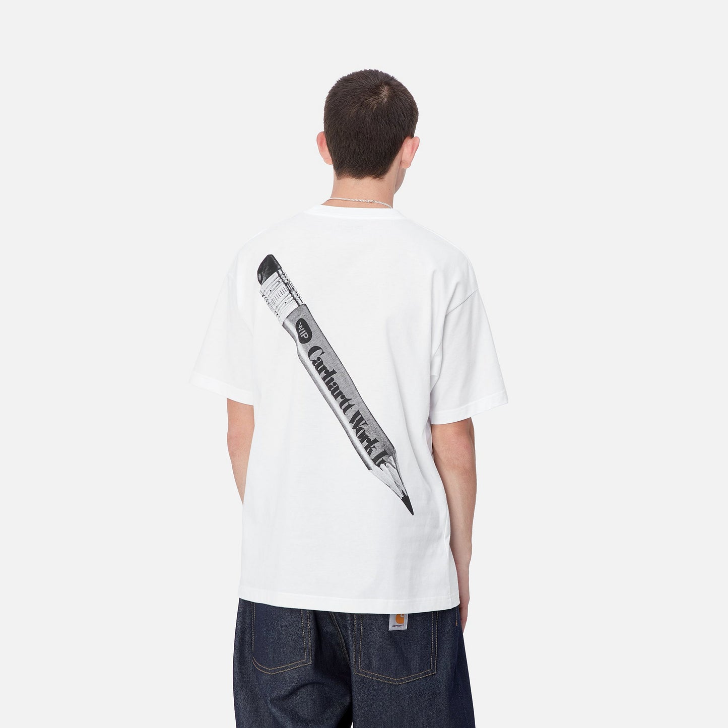 S/S WIP PENCIL T-SHIRT - white/black