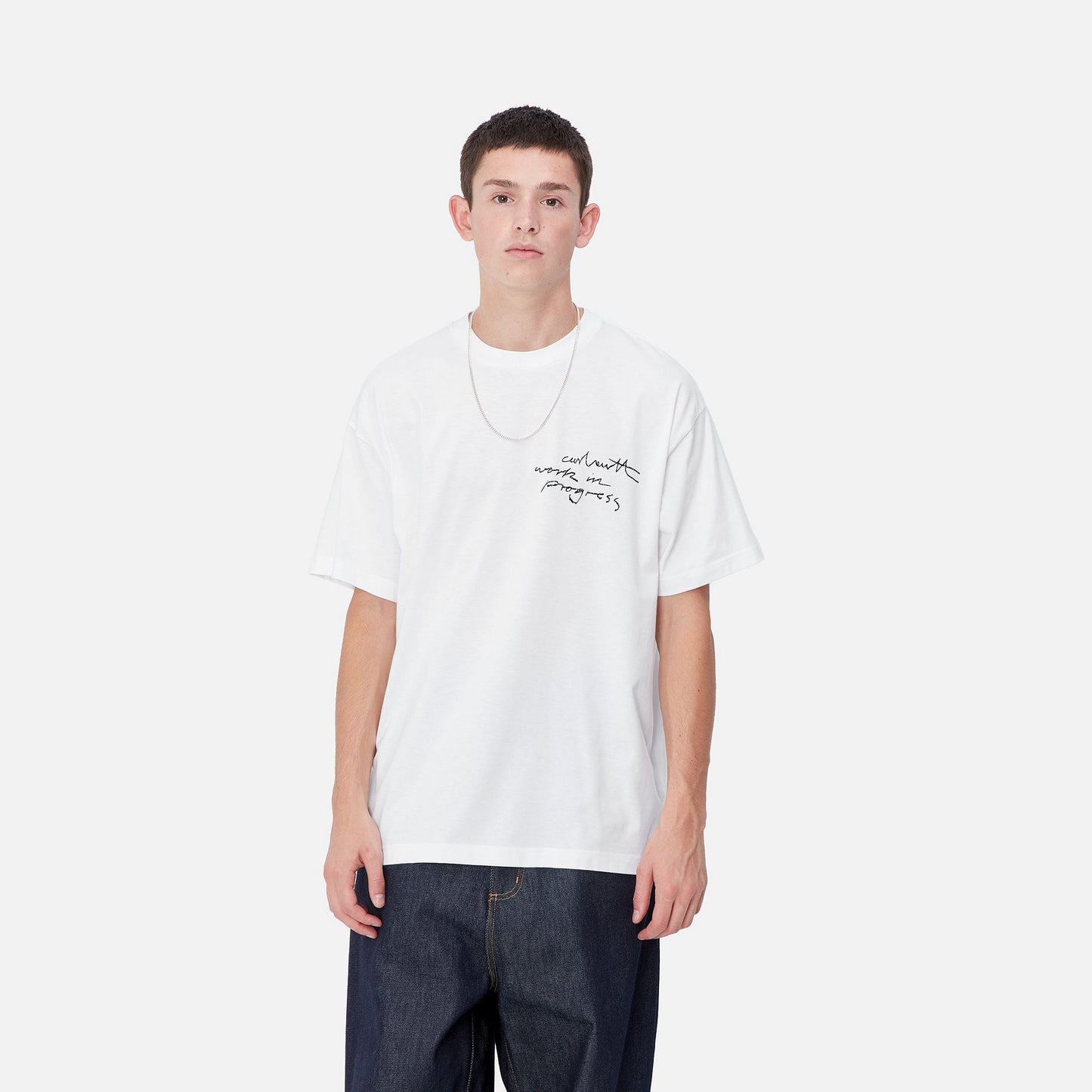 S/S WIP PENCIL T-SHIRT - white/black